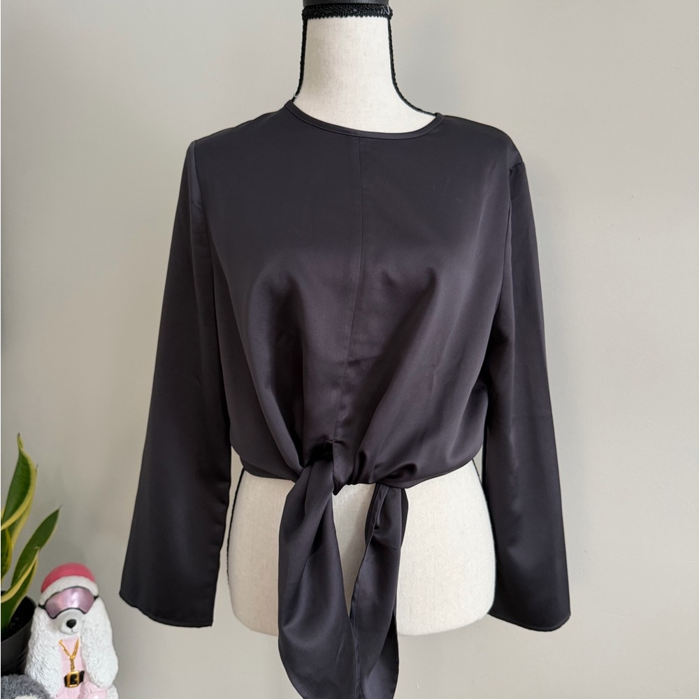 OAK + FORT Black Tie Blouse